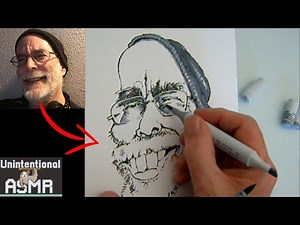 Unintentional ASMR | Soft Spoken Artist Draws Himself (deep, calm voice)