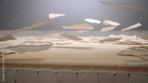 Dead skin cells peeling away from body, macro cross-section animation