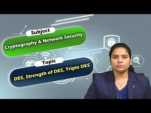 LEC07|Cryptography & Network Security |DES, Strength of DES, Triple DES by Ms. M . Saranya