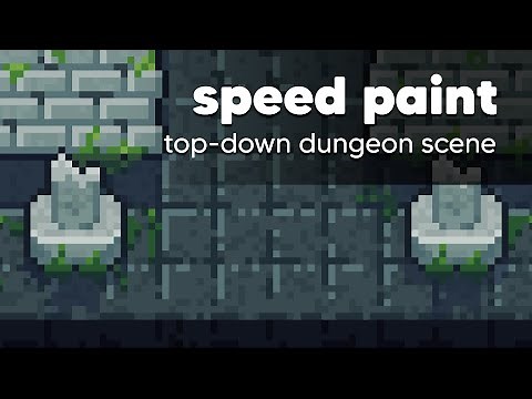 Pixel Art top-down [orthographic ] dungeon game art speed paint using Aseprite