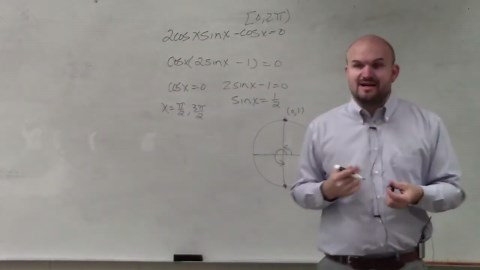 Solve trigonometric equation by factoring with sine and cosine