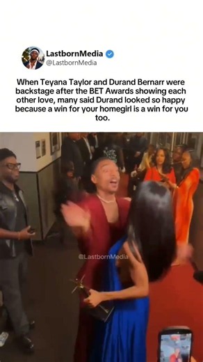 Durand Bernarr celebrates Teyana Taylor’s BET win backstage like a true bestie #bet