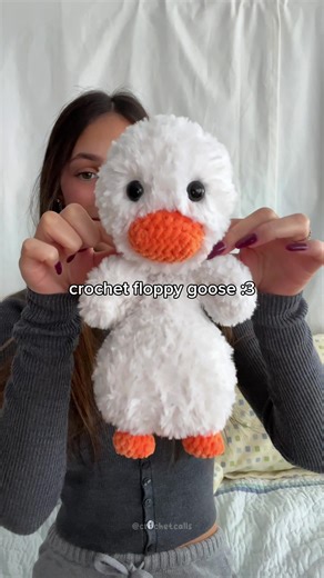 Pattern on my Etsy & website 🪿 Crochet floppy goose plushie :3 weighted belly! #crochet #plushies #amigurumi #crocheting #crocheter