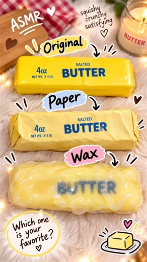 Original vs Paper vs Wax 🧈✨ ASMR BUTTER Squishy