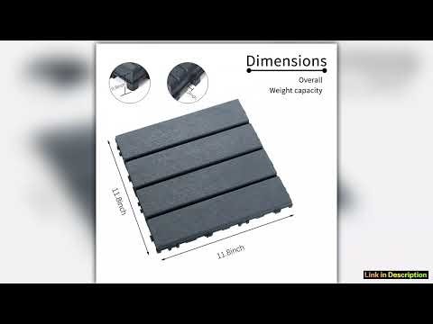 44 Pack Wood grain Interlocking Patio Deck Tiles 12x12 Inch Easy Install for Poolside Balcony Backy