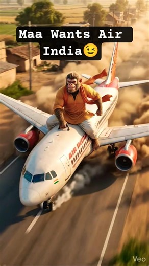 Mother's Dream 😝 #airindia #aeroplane #flight #plane #helicopter #ai #cartoon #crash #danger #viral
