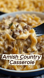 Amish Country Casserole Simple, satisfying, and full of old-fashioned flavor—this Amish-inspired casserole is a weeknight hero and a comforting addition to your Christmas table or potluck gatherings. Ingredients: 1 lb (450g) ground beef 12 oz (340g) egg noodles 1 small onion, finely chopped 2 cloves garlic, minced 1 can (10.5 oz) cream of mushroom soup 1 can (10.5 oz) cream of tomato soup ½ cup sour cream ½ cup milk 1 tbsp Worcestershire sauce 1 tsp dried parsley 1 tsp salt ½ tsp black pepper 1