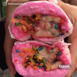 15M views · 16K reactions | This cotton candy burrito is the sugar rush you didn't know you needed.   | Travel Channel | Facebook
