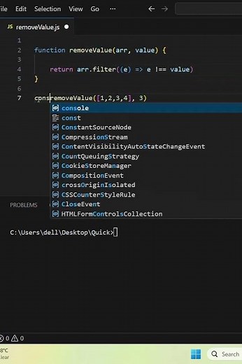 How to Remove a specific value from an array #javascript #coding