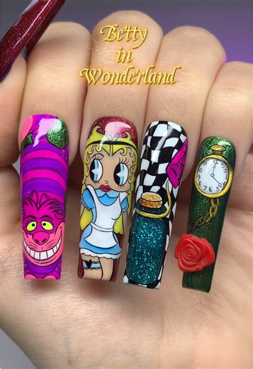 Betty in Wonderland Nail Art Inspiration