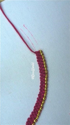 easy neck design braid stitch with pearl💥