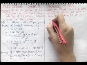 If the photon of the wavelength 150pm strikes an atom and one of its inner bound electron is......