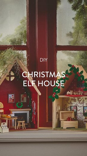 Make a cosy elf house. Create a cosy elf home for both sweet and mischievous elves. "Christmas is a magical time," Clara smiles. Find more inspiration in the sisters’ app and on the website https://www.sostrenegrene.com/en-gb/diy/-d-19023 | Søstrene Grene
