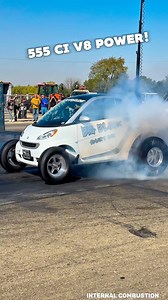 Eco-friendly? Not today. 555 cubic inches of pure tire destruction! This Big Block Powered Smart Car has a bigger engine than some semi trucks! #BigBlock #DragRacing #BurnoutKing #Horsepower #TireShredder #SleeperBuild #RaceCarThings #BecauseRacecar #DragStrip #FastCars #StreetCarTakeover #AmericanMuscle #NoReplacementForDisplacement #QuarterMile #BuiltNotBought | Internal Combustion