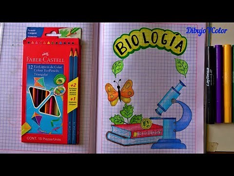 Como dibujar una CARÁTULA de BIOLOGÍA paso a paso / PORTADA/ TÍTULOS