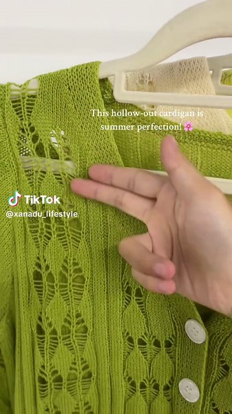 This hollow-out cardigan is summer perfection! 🌸 Flounce sleeves   breathable knit = the ideal cover-up. So elegant yet so comfortable! 💫 #TikTokShop #FYP #BlackFriday #BlackFridaySale #CyberMonday #spotlightfinds #fashiontiktok #dealsfordays #HollowOut #Cardigan #FlounceSleeve #SummerCardigan #Knitwear #WomensCardigan #ElegantStyle #Breathable #CoverUp #SummerFashion #foryoupage