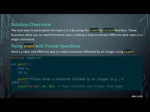 How to Read a Character and an Integer from Input in C