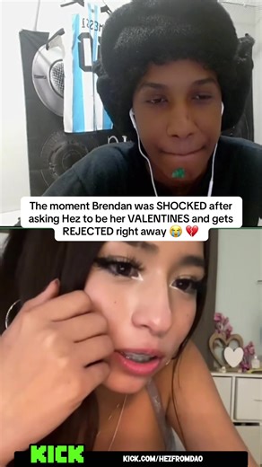 The moment Brendan was SHOCKED after asking Hez to be her VALENTINES and gets REJECTED right away 😭 💔 #hez #hezfromdao #brenduh #viral #streamer
