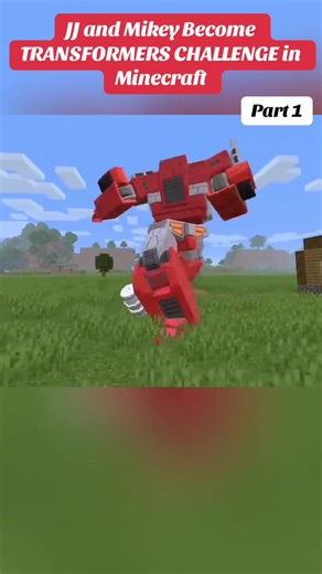 Transformers Challenge in Minecraft with JJ and Mikey