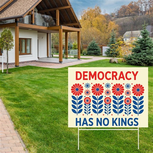 Democracy Has No King Yard Sign, Immigration Yard Sign, Anti ICE Anti Trump Political Protest Sign, Human Rights Lawn Sign, YS56 - Etsy