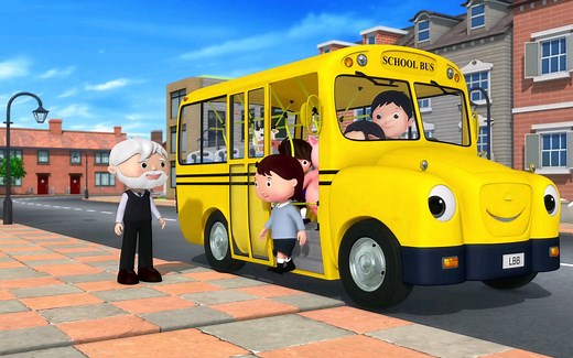 英语儿歌-wheels on the bus