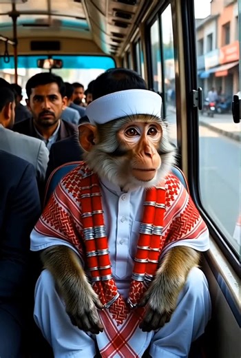 Mai sochya ni tu enj karse... Monkey conductor masti 🚐| #aimonkeyvlog #aivideos #busconductor #forupage #viralvideos
