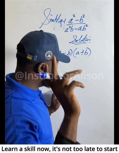 Math just got easier! In this tutorial, I break down how to simplify the tricky expression Using clear steps, I show you how to handle algebraic fractions without stress. Whether you’re preparing for WAEC, JAMB, or just want to strengthen your algebra skills, this video will guide you smoothly from confusion to clarity. Watch closely, try it out, and see how simple it really is. Don’t keep this secret, share with friends, classmates, and anyone who loves math! #MathMadeSimple #learnwithalison #m