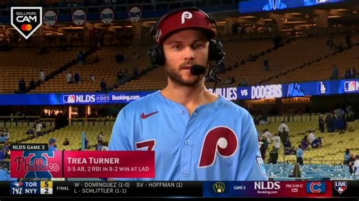 8.1K views · 127 reactions | "This is what we played the whole season for." Phillies star shortstop Trea Turner joins MLB Tonight to talk about tonight's win over the Dodgers. | MLB Network | Facebook