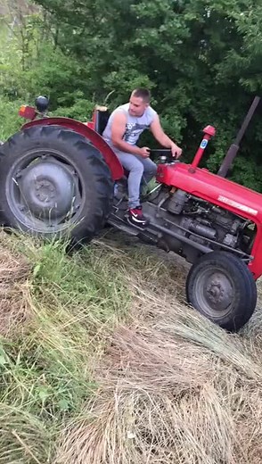 Operating a Red Tractor in Rural Settings