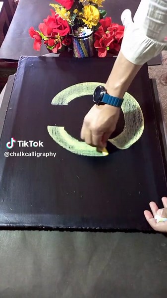 Chalk calligraphy on TikTok