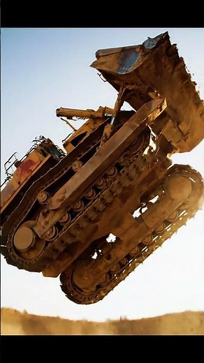 Bulldozer Takes an EPIC Leap! 🚧 Massive Crash & Dust Cloud!