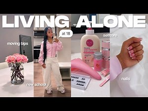 LIVING ALONE for the FIRST TIME | new school, moving tips, cooking, selfcare, retail therapy
