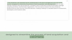sectors, designed to streamline the process of land acquisition and development. With its user-frien