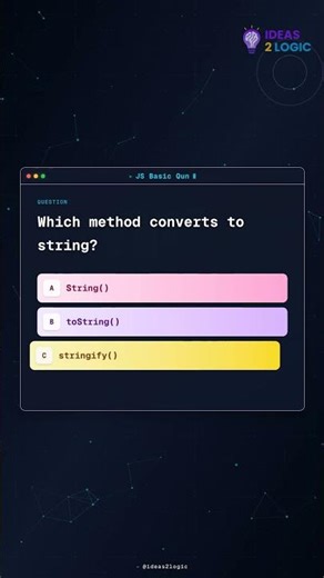 JS Interview Question: Which method converts to string?