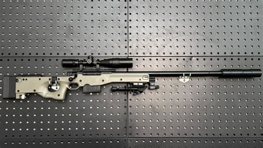 【沙色AWM 全金属钢制螺纹拉栓 金属16倍镜】 金属枪管 金属内管 金属消音 金属红外 金属上下导轨 金属堵头 全金属支架 金属扳机 金属拉栓尾顶保险