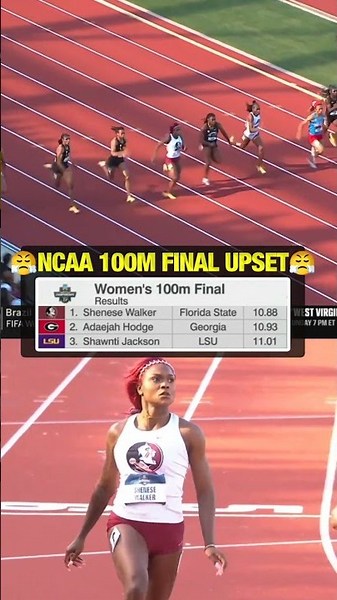 Shenese Walker upsets collegiate record holder Adaejah Hodge in the NCAA 100m final! 👀