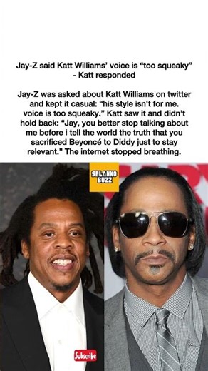 Jay-Z Says Katt Williams' Voice Is "Too Squeaky" Katt Fires Back with Wild Diddy-Beyoncé Claim #news