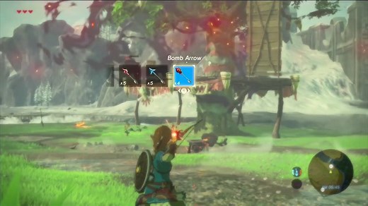 Showing off Link's new bow in The Legend of Zelda: Breath of the Wild. | Inside Gaming