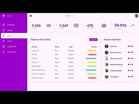 Construye un ADMIN DASHBOARD RESPONSIVE | Tutorial HTML, CSS y JavaScript