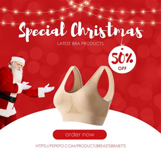 🎄 Holiday outfits deserve PERFECTION! Stop hiding sagging — this breathable bra lifts you up beautifully ✨ No wires. No squeeze. Just pure confidence 💃 ⏳ Limited Xmas stock — 45 left! Shop now 👉 https://pepepo.com/product/breastsbra87ts | Christmas Curves