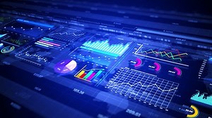 Digital data graph processing investment and business statistics, Market data and Infographics animation, Business and market data analysis and reports, with infographics background