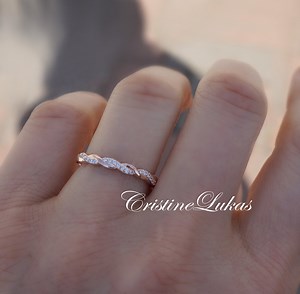 Braided Infinity Ring With CZ Stones in Sterling Silver, Yellow or Rose Gold, Stackable With Engagement or Wedding Ring, Bridal Gift. - Etsy