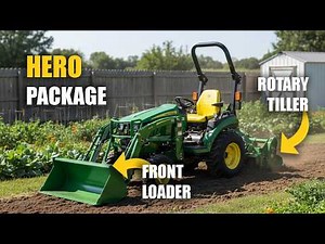 John Deere 2025R Hero Package | 120R Loader & Frontier RT3049 Tiller