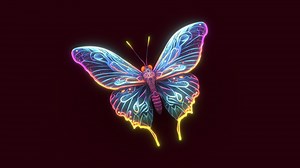 Neon Butterfly - 3D model by FelipeMauro