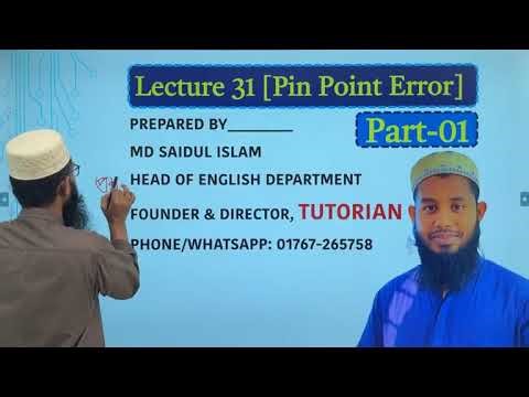 Lecture 31 [Pin Point Error] Part-1