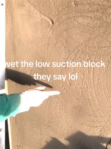 low suction block 24 hours later could still rub it and guys saying wet them being a plasterer to me its about controlling suction for best bond the render will bond fine to these concrete block walls if they where hot yes wet them but this is where knolage and expreince kicks in knowingbwhat to do and when sand cement render ready to skim #cement #plasteringlife #fyplastering #tiktokplastering #fyprender more full videos on our youtube channel mac plastering