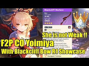 F2P C0 Crowned Yoimiya with Blackcliff Bow Showcase - She is not weak !!