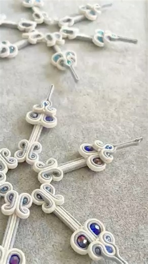 Soutache embroidery, soutache snowflake, handmade ornament process, christmas ornament handmade