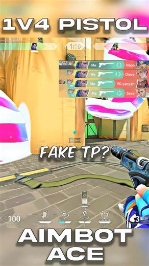 AIMBOT Yoru 1v4 Pistol ACE with MINDGAMES #shorts