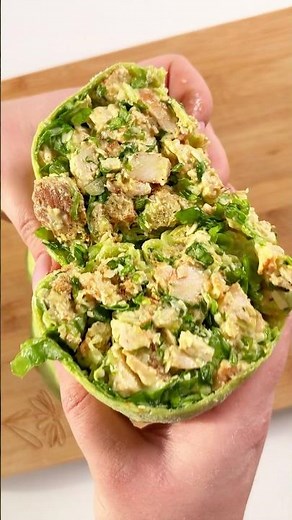 Viral Chicken Caesar Wrap with Homemade Spinach Tortilla